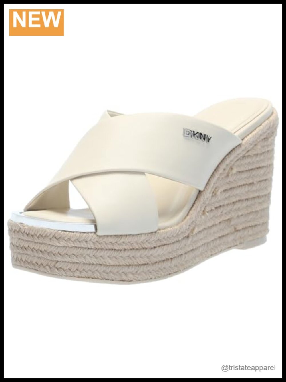 DKNY Maryn Chain Wedge Sandal Open Toe Slingback Slip On Casual Everyday